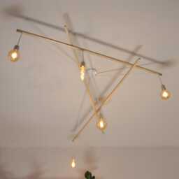 Minimalist Wooden Pendant Light - Modern Designer Ceiling For Living Room 5 Fixture - thumbnail 1