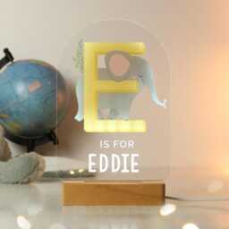 Animal Alphabet Led Night Light Personalised New Baby Nursery Decor - thumbnail 4