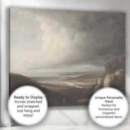 Moody Coastal Estuary Under Expansive Storm Clouds Landscape Canvas Wall Art Print Decor Picture Ready To Hang - thumbnail 3