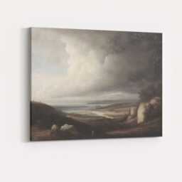 Moody Coastal Estuary Under Expansive Storm Clouds Landscape Canvas Wall Art Print Decor Picture Ready To Hang - thumbnail 4