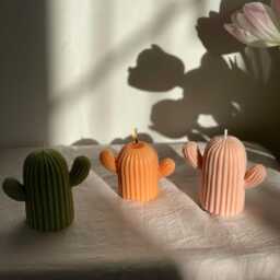 Handmade Soy Wax Cactus Candle - Sculptural Decorative Home Decor Mother's Day Gift Easter Decoration - thumbnail 3
