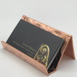 Hammered Copper Business Card Holder - Handcrafted Desk Accessory, Usa Made Office Decor - thumbnail 3