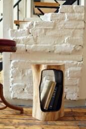 Space-Saving Coffee Log Side Table Artisan Made From Wood Available in Different Heights - Modern Farmhouse Decor Tree Stump - thumbnail 1