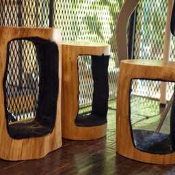 Space-Saving Coffee Log Side Table Artisan Made From Wood Available in Different Heights - Modern Farmhouse Decor Tree Stump - thumbnail 4
