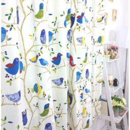 Window Curtain Panel/Window Treatment/Cafe Valance/Kitchen/Child Playroom/Bathroom Shower Curtain/Nursery-Owl Birds Tree, Free Gift - thumbnail 3