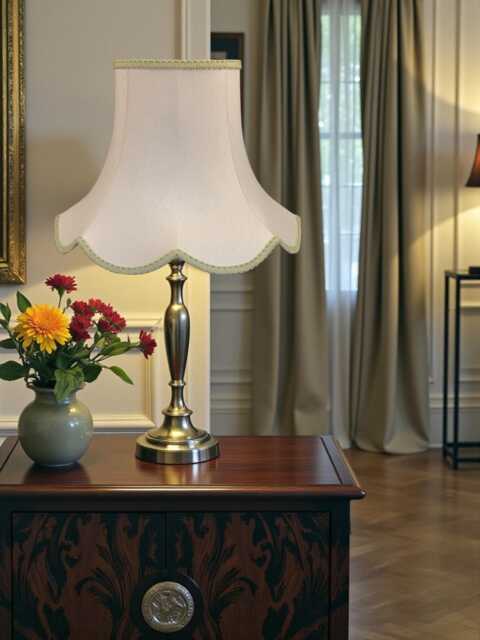 Traditional Cream Fabric Lampshade Handmade For Table & Floor Standard Lamp Bases, Wall Light Fixtures, Ceiling Fittings - image 1