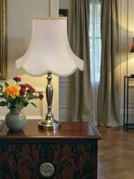 Traditional Cream Fabric Lampshade Handmade For Table & Floor Standard Lamp Bases, Wall Light Fixtures, Ceiling Fittings - thumbnail 1