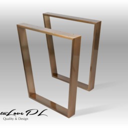 Metal Dining Table Legs - Set Of 2. Gold Steel Legs. Base. Trapezoid Metal Frame For Mid Century Modern Table, Vexi 80.20 Gold - thumbnail 2