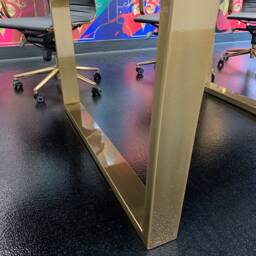 Metal Dining Table Legs - Set Of 2. Gold Steel Legs. Base. Trapezoid Metal Frame For Mid Century Modern Table, Vexi 80.20 Gold - thumbnail 3