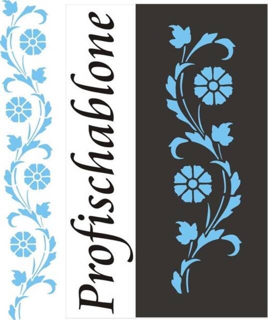 Stencil, Painter's Stencil, Stencils, Decorative Stencil Painting, Tendril Wall Decoration, - Blossom Vertical
