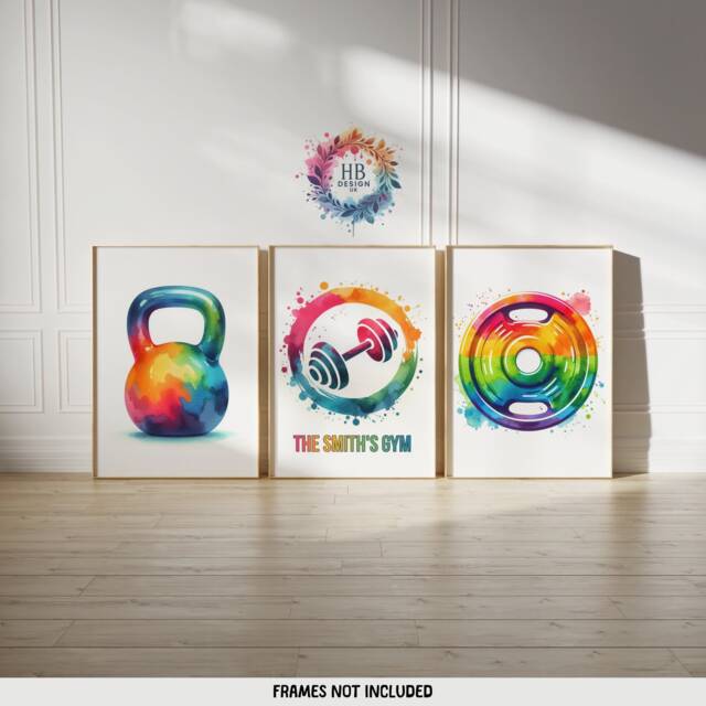 Personalised Home Gym Prints - 3 Fitness Posters - Minimalist Line Drawing Design Sports Motivation Poster Athlete Decor Wall Art - image 1