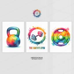 Personalised Home Gym Prints - 3 Fitness Posters - Minimalist Line Drawing Design Sports Motivation Poster Athlete Decor Wall Art - thumbnail 2