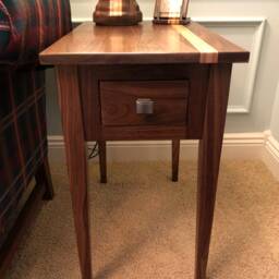"Walnut Pinstriped End Table 24""x14" - thumbnail 2