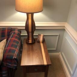"Walnut Pinstriped End Table 24""x14" - thumbnail 3