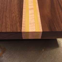 "Walnut Pinstriped End Table 24""x14" - thumbnail 4
