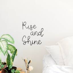 Rise & Shine Wire Wall Art Metal Sign Bedroom Decor Over The Bed, Words Homemade Gift Housewarming - thumbnail 2