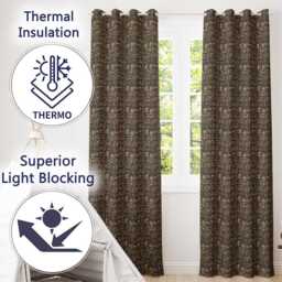Ancient Hieroglyphics Symbols Decorative Seamless Pattern Art Readymade Eyelet Ring Top Thermal 100% Blackout Curtains - thumbnail 3