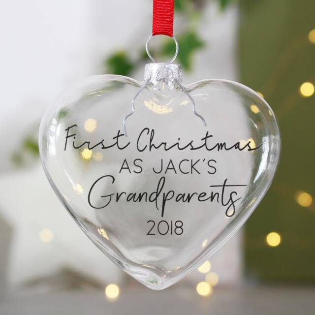 Grandparents First Christmas Bauble - 1st For Nanna & Grandad Personalised - image 1