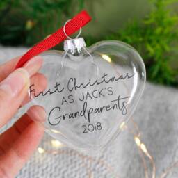Grandparents First Christmas Bauble - 1st For Nanna & Grandad Personalised - thumbnail 4
