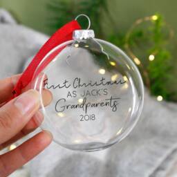 Grandparents First Christmas Bauble - 1st For Nanna & Grandad Personalised - thumbnail 2