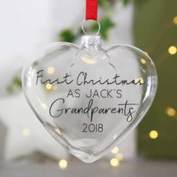 Grandparents First Christmas Bauble - 1st For Nanna & Grandad Personalised