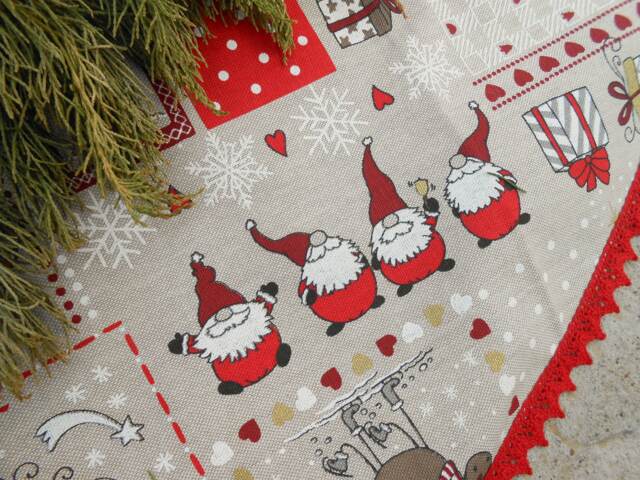 God Jul Merry Christmas Home Decor Tree Skirt Holiday Swedish Scandinavian Nordic - image 1