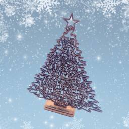 Lords Prayer Wooden Christmas Tree, Holiday Festive Table Decor, Christian Gift, Modern Tree - thumbnail 3