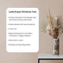 Lords Prayer Wooden Christmas Tree, Holiday Festive Table Decor, Christian Gift, Modern Tree - thumbnail 2