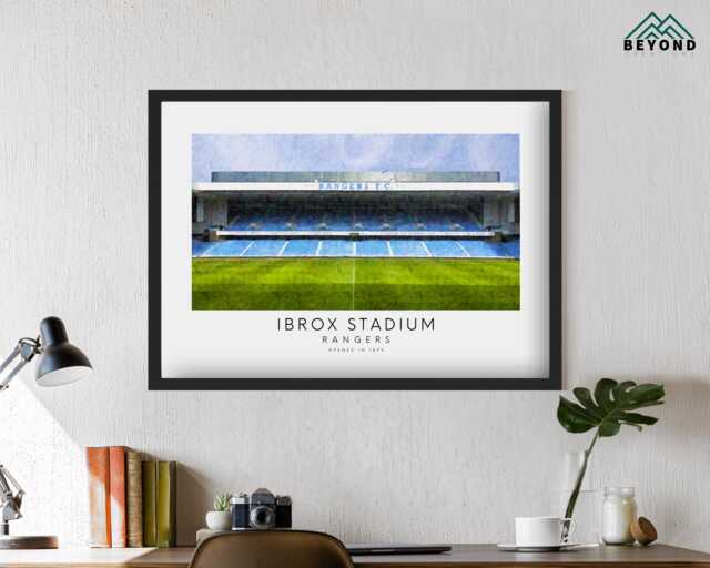 Rangers Ibrox Stadium Art Print - Poster Impressionist Painting Drawing Gift For Him Football Fan Dad Granddad Son Brother Fc - image 1