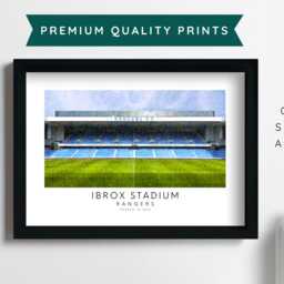 Rangers Ibrox Stadium Art Print - Poster Impressionist Painting Drawing Gift For Him Football Fan Dad Granddad Son Brother Fc - thumbnail 2