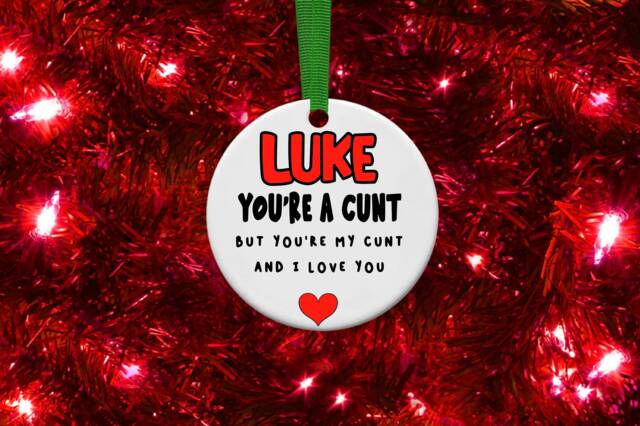 You're Mine Rude Boyfriend Husband Partner Personalised Christmas Bauble Funny Gift Present Keepsake Novelty Tree Xmas For Him