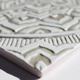 3 Wall Hangings For Decor Boho Design, Ceramic Tile, Garden With Ethnic Designs, Art, Tiles Mix 30cm Beige&white - thumbnail 2