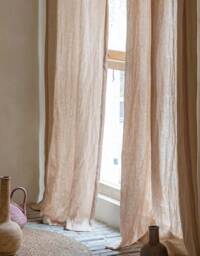 40 Colors , A Pair Of Dusty Pink 100% Linen Curtains , Living Room Curtains, Bedroom Custom Made Wide Panels