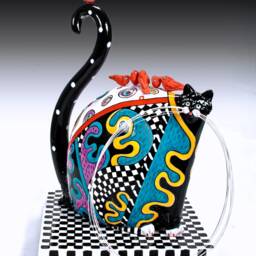 Ceramic Cat Sulpture - Za Zing - thumbnail 2