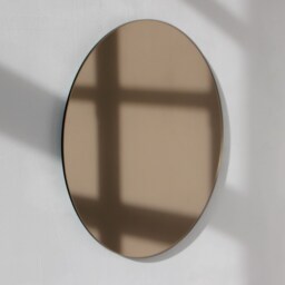 Orbis??? Bronze Tinted Round Contemporary Frameless Mirror, Customisable - thumbnail 3