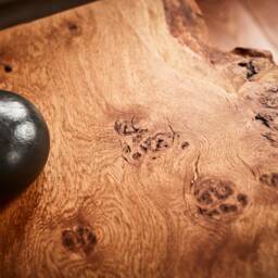 Unique Coffee Table Rose Oak Tree Edge Sideboard Hairpin Legs Rustic Design Handmade Trunk - thumbnail 4