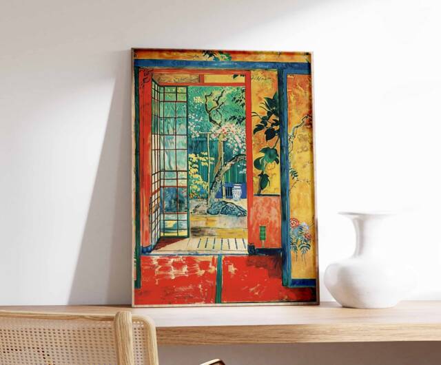 Traditional Japanese Tea House Poster, Art Print, Food Asian Decor, Art, Oriental Print - image 1