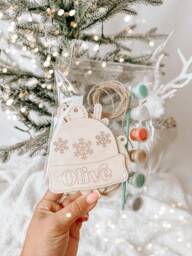 Personalised Christmas Paint Your Own Ornaments Sets - Children's Eve Gift Box Filler Wooden Engraved - thumbnail 1