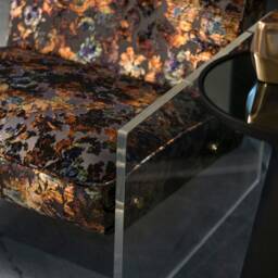 Modern Plexiglass Armchair Velvet Lounge Chair - thumbnail 3