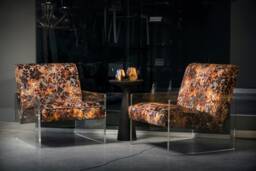 Modern Plexiglass Armchair Velvet Lounge Chair