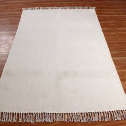 Hand Block Printed Cotton Rug Boho Beige Area Carpet For Kitchen, Patio, Yoga - thumbnail 2