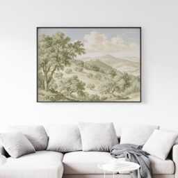 Olive Tree Landscape Poster, Green Hillside Print, Nature Wall Art, Paper - thumbnail 4