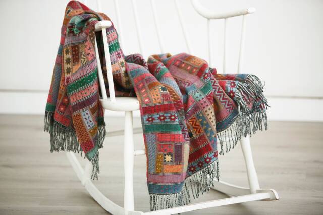 Aztec Style Merino Wool Colorful Plaid Blanket Throw High Quality Bedspread Patchwork Pattern Large Sofa Housewarming Gift