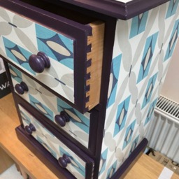 Soldsoldsoldsturdy Pine Drawer Set/Nightstand Upcycled in Farrow & Ball Pelt - thumbnail 3