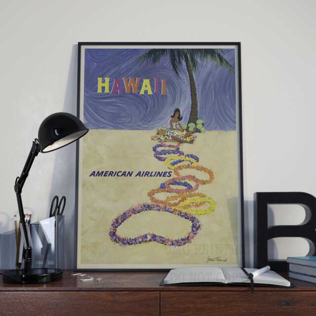 Vintage - Hawaii Travel Poster American Airlines/Print A4 & A3 - image 1