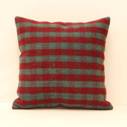 Vintage Turkish Kilim Pillow Cover, Bohemian Throw 16x16
