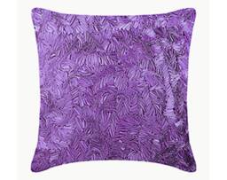 "Art Silk Purple Cushion Cover 16""x16" - thumbnail 2