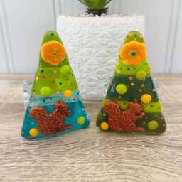 Cute Fused Glass Squirrel Autumnal Tree T-Light Holder - Christmas Decoration, Cornish Glass, Fused Glass Cornwall - thumbnail 3