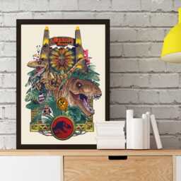 Jurassic Park Print - Gate Entrance Poster Kids Bedroom Wall Art - thumbnail 1