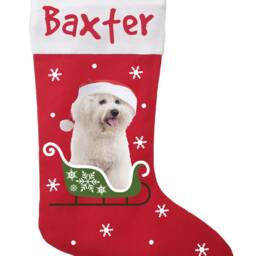 Personalized Bichon Frise Christmas Stocking Handmade Cotton Satin-Lined - thumbnail 2